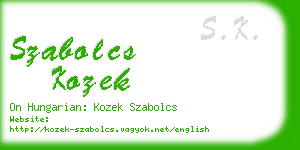 szabolcs kozek business card